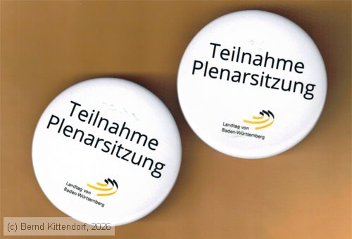 Buttons Teilnahme an der Plenarsitzung aus dem Landtag in Stuttgart, Foto: Bernd Kittendorf, 2026
